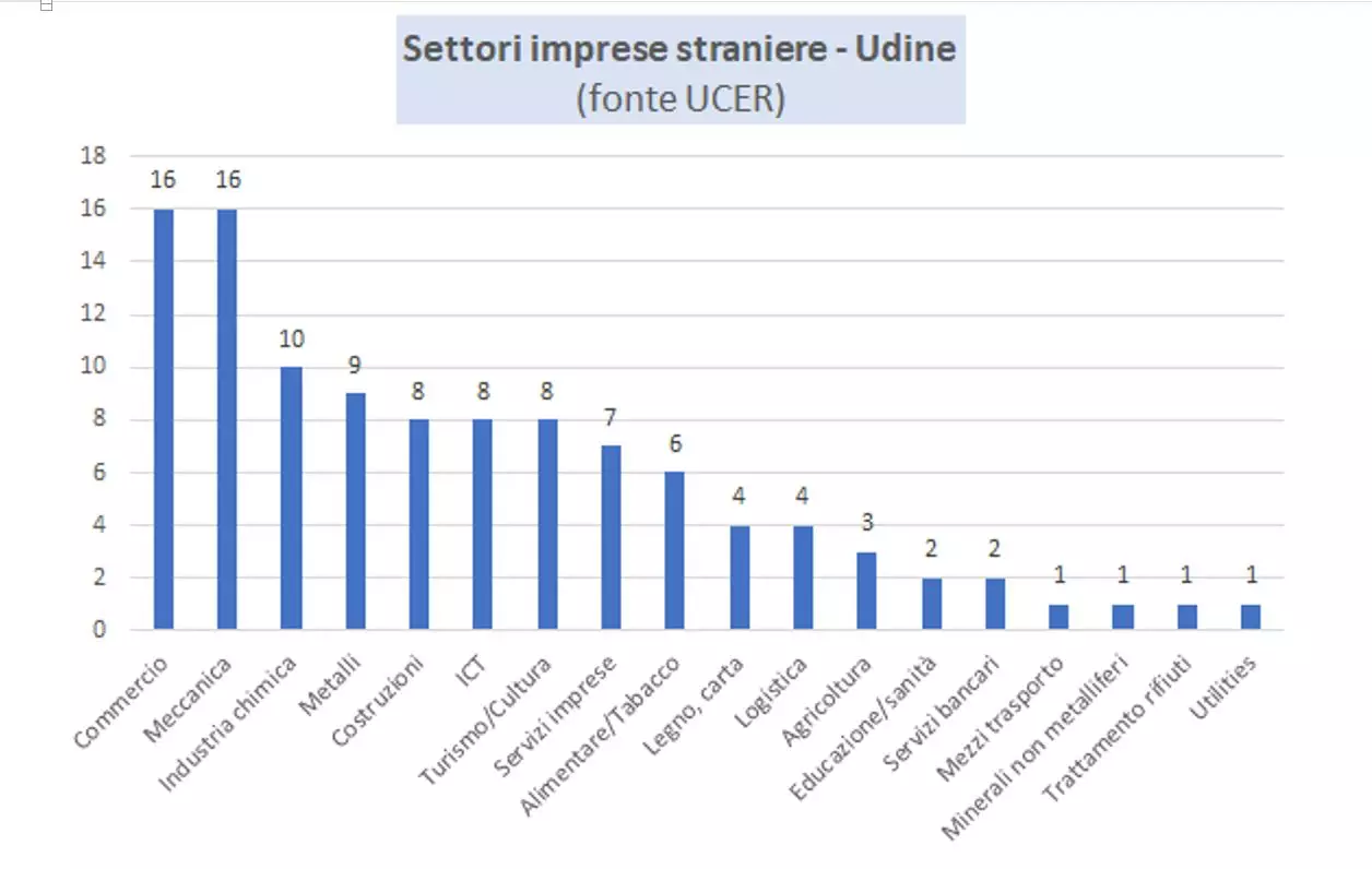 Infografica attrattività territorio di Udine – presenza imprese estere (2)